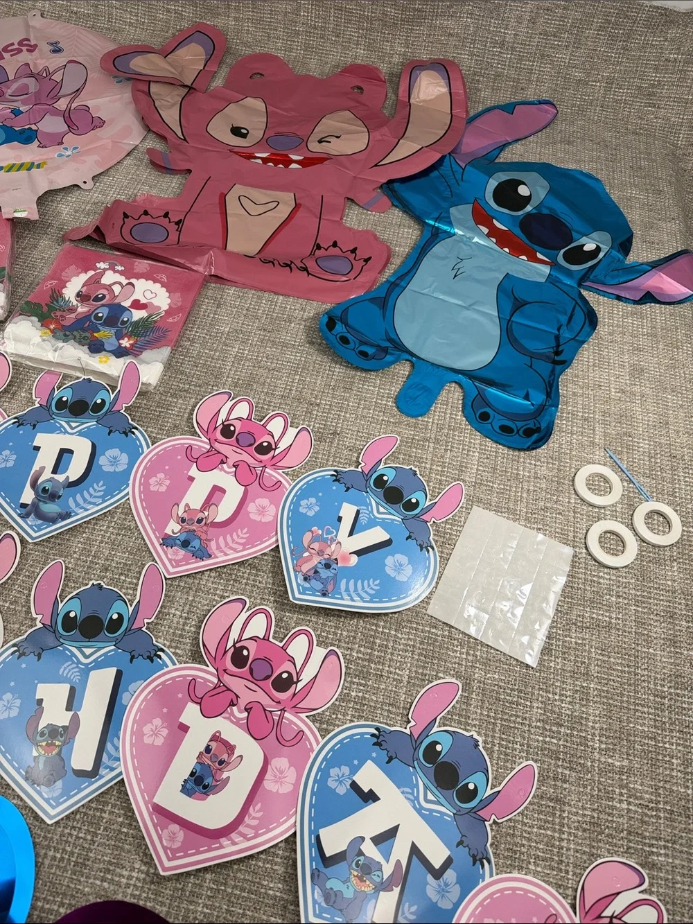 Disney Lilo & Stitch Pink and Blue Party Banner and Decorations